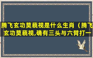 腾飞玄功莫藐视是什么生肖（腾飞玄功莫藐视,确有三头与六臂打一肖）