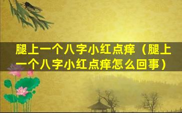 腿上一个八字小红点痒（腿上一个八字小红点痒怎么回事）