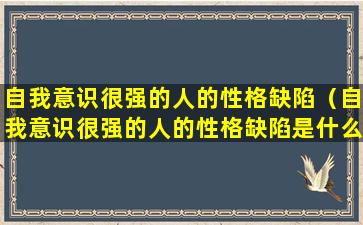 自我意识很强的人的性格缺陷（自我意识很强的人的性格缺陷是什么）