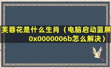 芙蓉花是什么生肖（电脑启动蓝屏0x0000006b怎么解决）