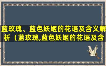 蓝玫瑰、蓝色妖姬的花语及含义解析（蓝玫瑰,蓝色妖姬的花语及含义解析是什么）