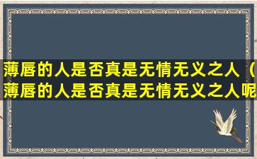 薄唇的人是否真是无情无义之人（薄唇的人是否真是无情无义之人呢）