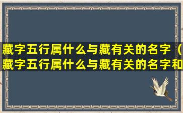 藏字五行属什么与藏有关的名字（藏字五行属什么与藏有关的名字和寓意）