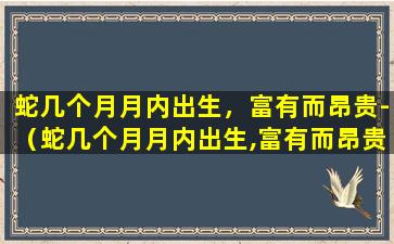 蛇几个月月内出生，富有而昂贵-（蛇几个月月内出生,富有而昂贵-）