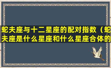 蛇夫座与十二星座的配对指数（蛇夫座是什么星座和什么星座合体的）