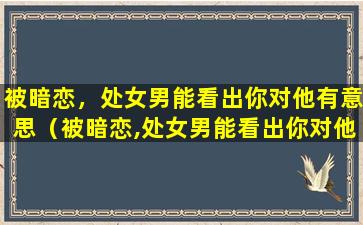 被暗恋，处女男能看出你对他有意思（被暗恋,处女男能看出你对他有意思吗）