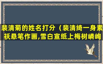 裴清菊的姓名打分（裴清绮一身素袄悬笔作画,雪白宣纸上梅树嶙峋）