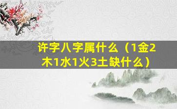 许字八字属什么（1金2木1水1火3土缺什么）