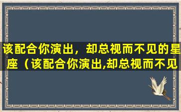 该配合你演出，却总视而不见的星座（该配合你演出,却总视而不见的星座）