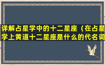 详解占星学中的十二星座（在占星学上黄道十二星座是什么的代名词）