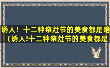 诱人！十二种祭灶节的美食都是啥（诱人!十二种祭灶节的美食都是啥）