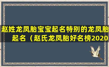 赵姓龙凤胎宝宝起名特别的龙凤胎起名（赵氏龙凤胎好名榜2020年）