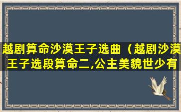 越剧算命沙漠王子选曲（越剧沙漠王子选段算命二,公主美貌世少有伴奏）