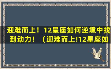 迎难而上！12星座如何逆境中找到动力！（迎难而上!12星座如何逆境中找到动力!）