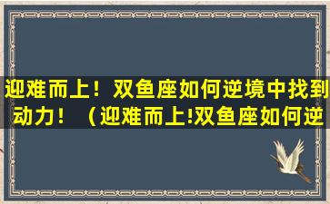 迎难而上！双鱼座如何逆境中找到动力！（迎难而上!双鱼座如何逆境中找到动力!）