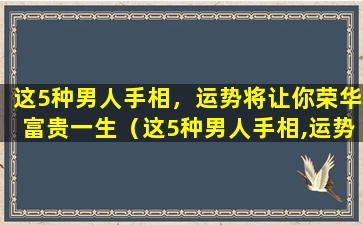 这5种男人手相，运势将让你荣华富贵一生（这5种男人手相,运势将让你荣华富贵一生）