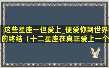 这些星座一但爱上_便爱你到世界的终结（十二星座在真正爱上一个人后会有什么变化）