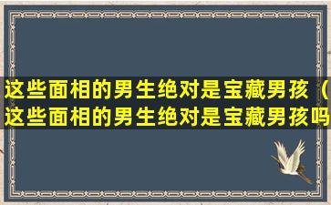 这些面相的男生绝对是宝藏男孩（这些面相的男生绝对是宝藏男孩吗）