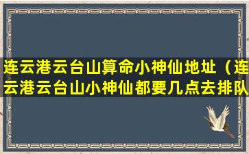 连云港云台山算命小神仙地址（连云港云台山小神仙都要几点去排队）