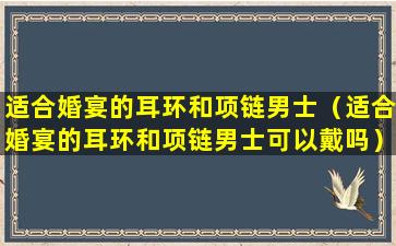 适合婚宴的耳环和项链男士（适合婚宴的耳环和项链男士可以戴吗）