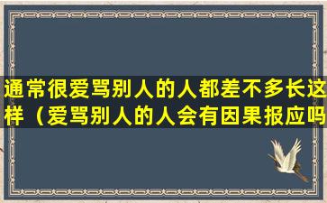 通常很爱骂别人的人都差不多长这样（爱骂别人的人会有因果报应吗）