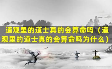 道观里的道士真的会算命吗（道观里的道士真的会算命吗为什么）