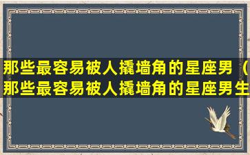 那些最容易被人撬墙角的星座男（那些最容易被人撬墙角的星座男生）