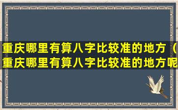 重庆哪里有算八字比较准的地方（重庆哪里有算八字比较准的地方呢）