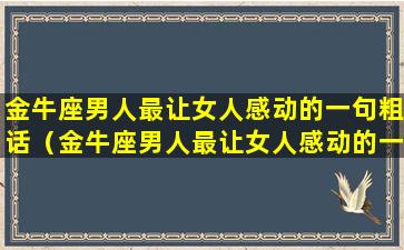 金牛座男人最让女人感动的一句粗话（金牛座男人最让女人感动的一句粗话是什么）