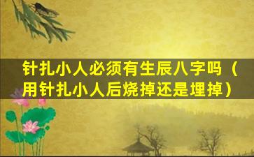 针扎小人必须有生辰八字吗（用针扎小人后烧掉还是埋掉）