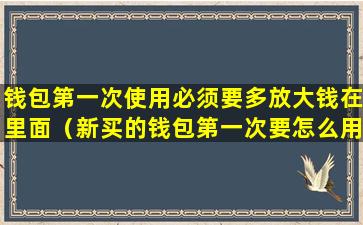 钱包第一次使用必须要多放大钱在里面（新买的钱包第一次要怎么用）