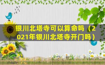 银川北塔寺可以算命吗（2021年银川北塔寺开门吗）