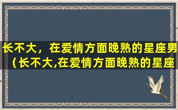 长不大，在爱情方面晚熟的星座男（长不大,在爱情方面晚熟的星座男）