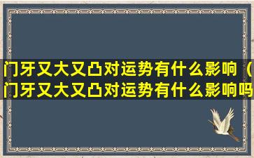 门牙又大又凸对运势有什么影响（门牙又大又凸对运势有什么影响吗）