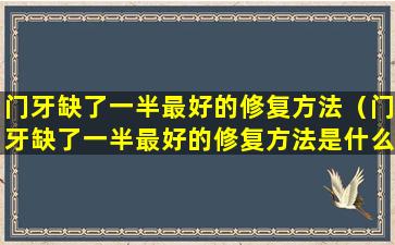 门牙缺了一半最好的修复方法（门牙缺了一半最好的修复方法是什么）