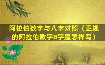 阿拉伯数字与八字对照（正规的阿拉伯数字8字是怎样写）