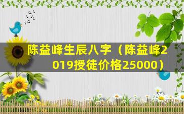 陈益峰生辰八字（陈益峰2019授徒价格25000）