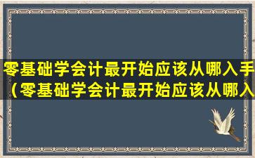 零基础学会计最开始应该从哪入手（零基础学会计最开始应该从哪入手信任恒企教育）