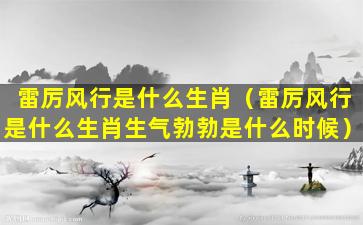 雷厉风行是什么生肖（雷厉风行是什么生肖生气勃勃是什么时候）