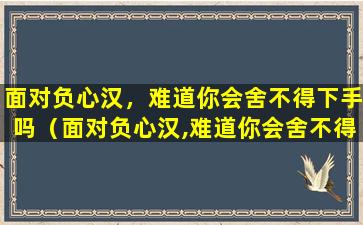 面对负心汉，难道你会舍不得下手吗（面对负心汉,难道你会舍不得下手吗）