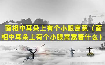 面相中耳朵上有个小眼寓意（面相中耳朵上有个小眼寓意着什么）