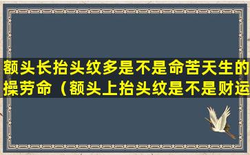 额头长抬头纹多是不是命苦天生的操劳命（额头上抬头纹是不是财运不好）