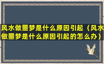 风水做噩梦是什么原因引起（风水做噩梦是什么原因引起的怎么办）