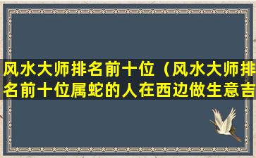 风水大师排名前十位（风水大师排名前十位属蛇的人在西边做生意吉利吗）