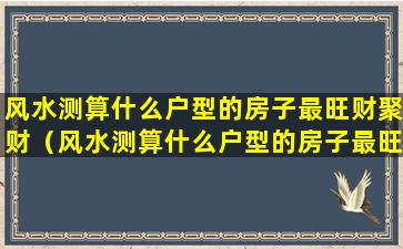 风水测算什么户型的房子最旺财聚财（风水测算什么户型的房子最旺财聚财呢）