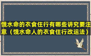 饿水命的衣食住行有哪些讲究要注意（饿水命人的衣食住行改运法）