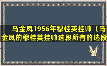 马金凤1956年穆桂英挂帅（马金凤的穆桂英挂帅选段所有的选段）