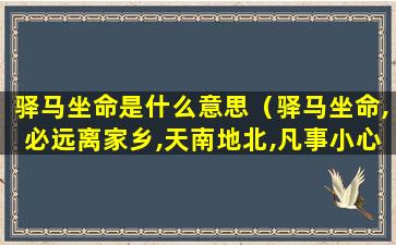 驿马坐命是什么意思（驿马坐命,必远离家乡,天南地北,凡事小心）