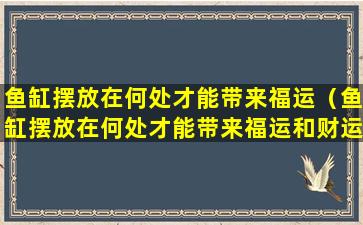 鱼缸摆放在何处才能带来福运（鱼缸摆放在何处才能带来福运和财运）