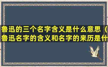 鲁迅的三个名字含义是什么意思（鲁迅名字的含义和名字的来历是什么）